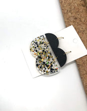 Load image into Gallery viewer, Gold and Black Glitter Acrylic and Wood Deco Drops