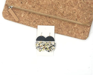 Gold and Black Glitter Acrylic and Wood Deco Drops