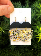 Load image into Gallery viewer, Gold and Black Glitter Acrylic and Wood Deco Drops