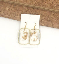 Load image into Gallery viewer, Gold Flake Acrylic Chandelier Earrings