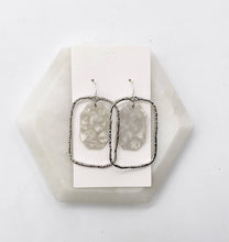 Load image into Gallery viewer, Ivory and Silver Acrylic Chandelier Earrings