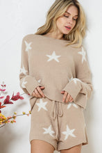 Load image into Gallery viewer, Soft Long Sleeve Star Print Top and Short Set