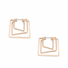 Load image into Gallery viewer, MINIMAL GOLD SQUARE CUT OUT EARRINGS
