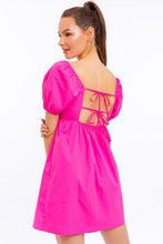 Load image into Gallery viewer, Short Sleeve Back Tie Detail Babydoll Dress