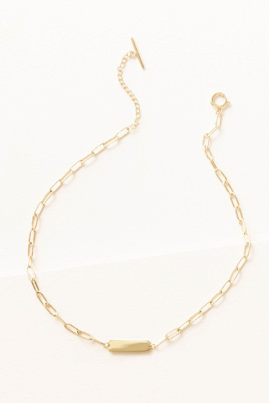 Plate Oval Chain Necklace