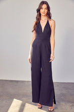Load image into Gallery viewer, Deep V-Neck Wide Leg Jumpsuit