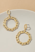 Load image into Gallery viewer, Octagon chunky link chain hoop drop earrings