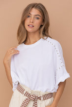 Load image into Gallery viewer, Studded Oversized High Low T Shirt