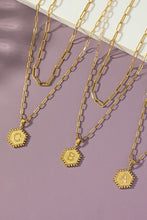 Load image into Gallery viewer, 2 row brass double sided hexagon initial necklace