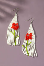 Load image into Gallery viewer, Boho Handwoven seed bead flower earrings