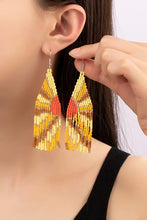 Load image into Gallery viewer, Boho seed bead solar ray earrings