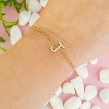 Load image into Gallery viewer, Dainty Sparkle Initial Bracelet