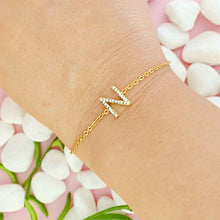 Load image into Gallery viewer, Dainty Sparkle Initial Bracelet