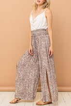 Load image into Gallery viewer, And The Why Printed Smocked Waist Slit Wide Leg Pants