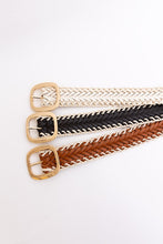 Load image into Gallery viewer, Crochet Trimmed Woven Leather Belt