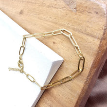 Load image into Gallery viewer, Luxe Gold Paperclip Bracelet
