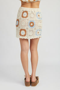 HIGH WAIST CROCHET MINI SKIRT