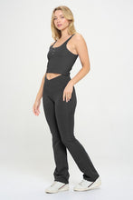 Load image into Gallery viewer, Women Crossover Flare Legging High Waisted Pockets