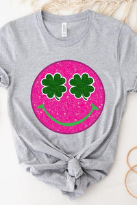 Smile St Patricks Day Glitter Graphic T Shirts