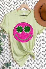 Load image into Gallery viewer, Smile St Patricks Day Glitter Graphic T Shirts