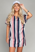 Load image into Gallery viewer, Multi striped print Tunic Dress