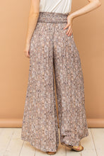 Load image into Gallery viewer, And The Why Printed Smocked Waist Slit Wide Leg Pants