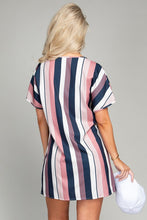 Load image into Gallery viewer, Multi striped print Tunic Dress