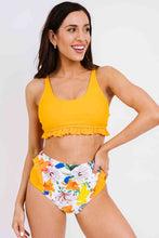 Load image into Gallery viewer, Floral Frill Trim Two-Piece Swim Set