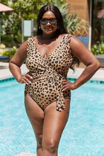 Load image into Gallery viewer, Marina West Swim Full Size Float On Ruffle Faux Wrap One-Piece in Leopard