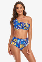 Load image into Gallery viewer, Ruffled One-Shoulder Buckled Bikini Set