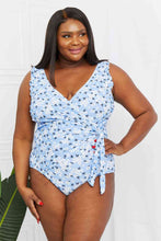 Load image into Gallery viewer, Marina West Swim Full Size Float On Ruffle Faux Wrap One-Piece in Blossom Blue