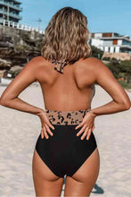 Load image into Gallery viewer, Leopard Halter Neck One-Piece Swimsuit