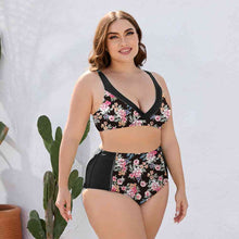 Load image into Gallery viewer, Plus Size Floral High Waist Two-Piece Swim Set