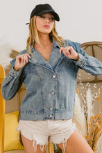 Load image into Gallery viewer, BiBi Button Up Long Sleeve Denim Jacket