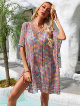 Load image into Gallery viewer, Multicolored Openwork Tassel Slit Cover-Up