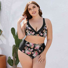 Load image into Gallery viewer, Plus Size Floral High Waist Two-Piece Swim Set