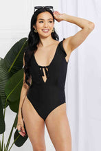 Load image into Gallery viewer, Marina West Swim Seashell Ruffle Sleeve One-Piece in Black